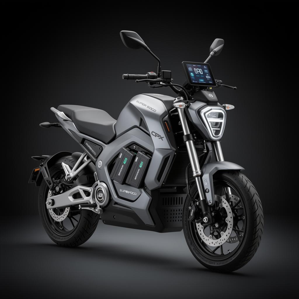 Moto Elétrica Super Soco CPx — render do modelo